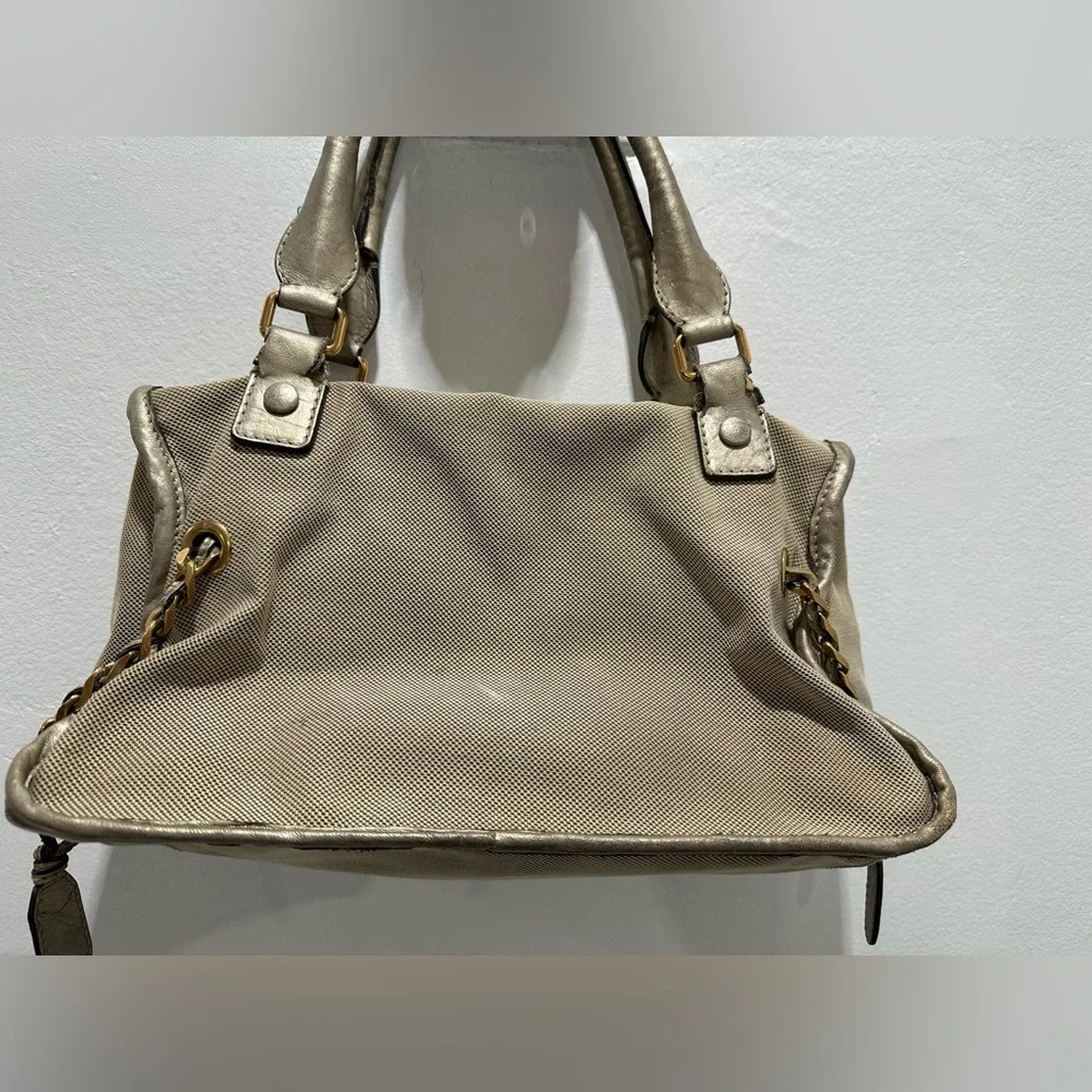 Chloe Metallic Champagne Satchel Bag - Picture 3 of 15